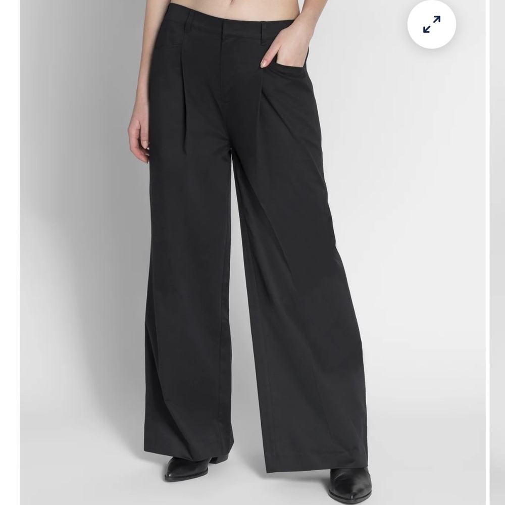 Grana Supima Mid-Rise Wide Leg Pants Black